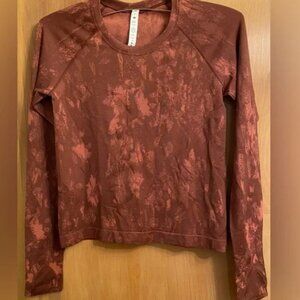 LULULEMON Swiftly Tech Long Sleeve  Race Bloom Roasted Brown Brier Rose size 8